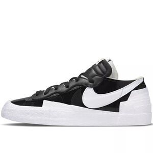 Nike Blazer Low Sacai Shoes Black/White DM6443-001Womens 8.5 Mens 7 US 40 EUR